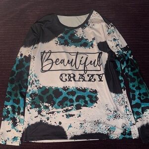 Beautiful Crazy Women's Top - Black, white and Teal